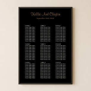 90 Simple Black Wedding Seating Chart
