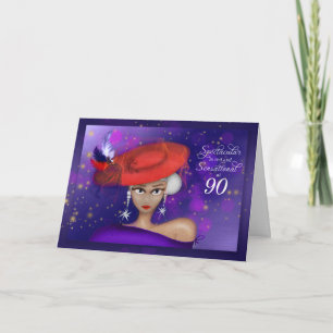 90 Spectacular and Sensational Red Purple Birthday Card