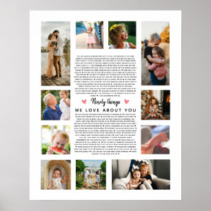 90 things we love about you birthday photo gift poster