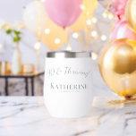 90 & Thriving! Toast Nine Decades Birthday Gift<br><div class="desc">Honour 90 years of life, love, and laughter with this stunning design! Add the recipient’s name, DOB, and heartfelt greetings to make their special day unforgettable. This trendy super cute personalised tumbler makes a great gift for a fantastic woman celebrating the fabulous 90th Milestone Birthday. This design features text, including...</div>