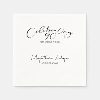 90 Trips Around the Sun Birthday Party Napkin