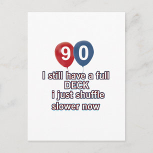 90 year funny birthday designs postcard