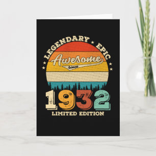 90 Year Old Awesome Since 1930 90th Birthday Gift Card