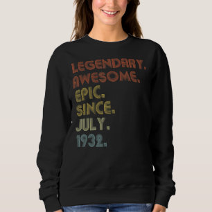90 Year Old Awesome Since July 1932 90th Birthday Sweatshirt