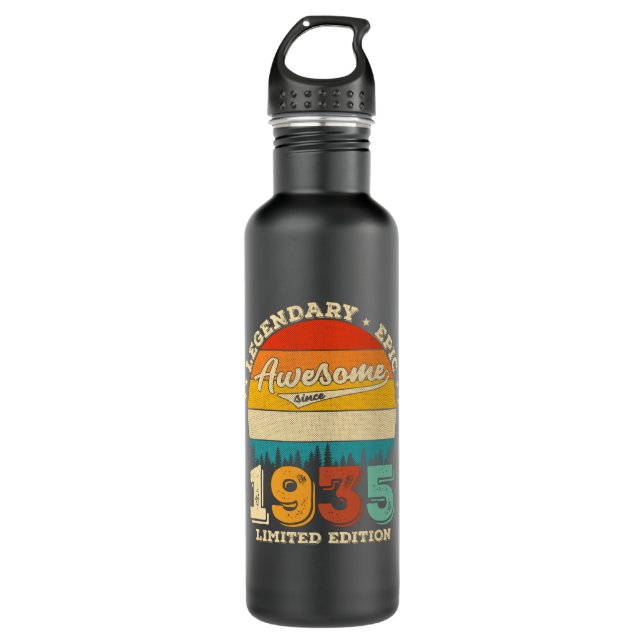 90 Year Old Bday 1935 Awesome 90th Birthday Gift 710 Ml Water Bottle (Front)