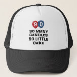 90 year old candle designs trucker hat<br><div class="desc">90 year old candle designs</div>