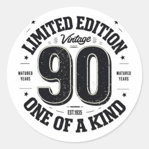 90 Year Old Gifts Vintage 1935 Limited Edition  Classic Round Sticker