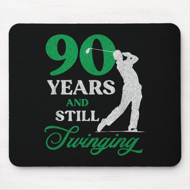 90 Year Old Golfer_ Golfing Quote Golf 90th Mouse Mat (Front)