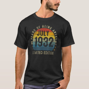 90 Year Old July 1932 90th Birthday T-Shirt