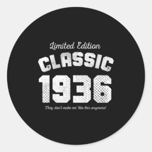 90 Year Old Men Vintage Clic Car 1936 90th Birthda Classic Round Sticker