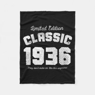 90 Year Old Men Vintage Clic Car 1936 90th Birthda Fleece Blanket