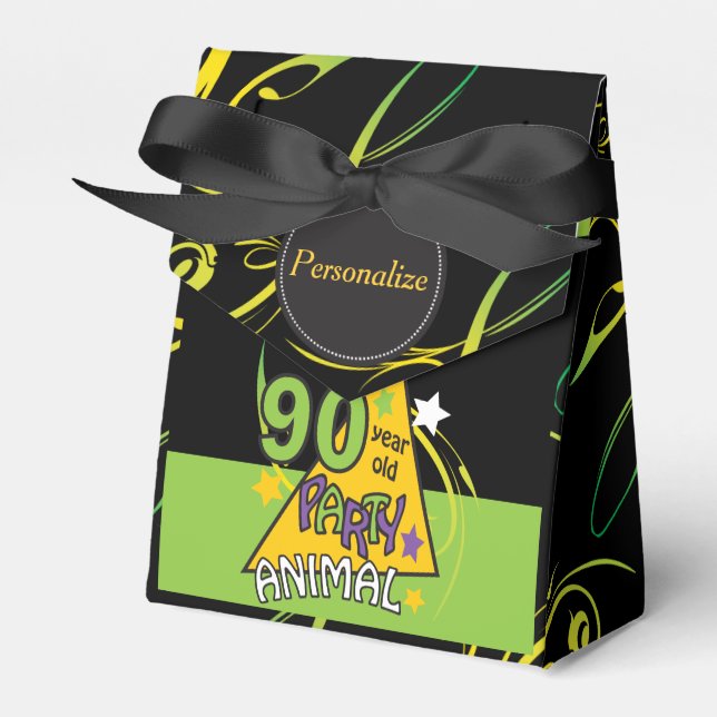 90 Year Old Party Animal | 90th Birthday Favour Box (Front Side)