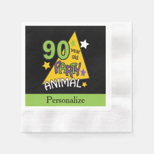 90 Year Old Party Animal   90th Birthday Napkin