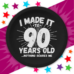90 Year Old Sarcastic Meme Funny 90th Birthday Paper Plate