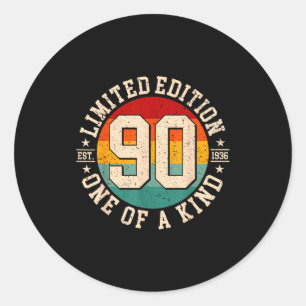 90 year old vintage 1936 limited edition 90th classic round sticker