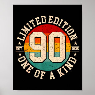 90 year old vintage 1936 limited edition 90th poster