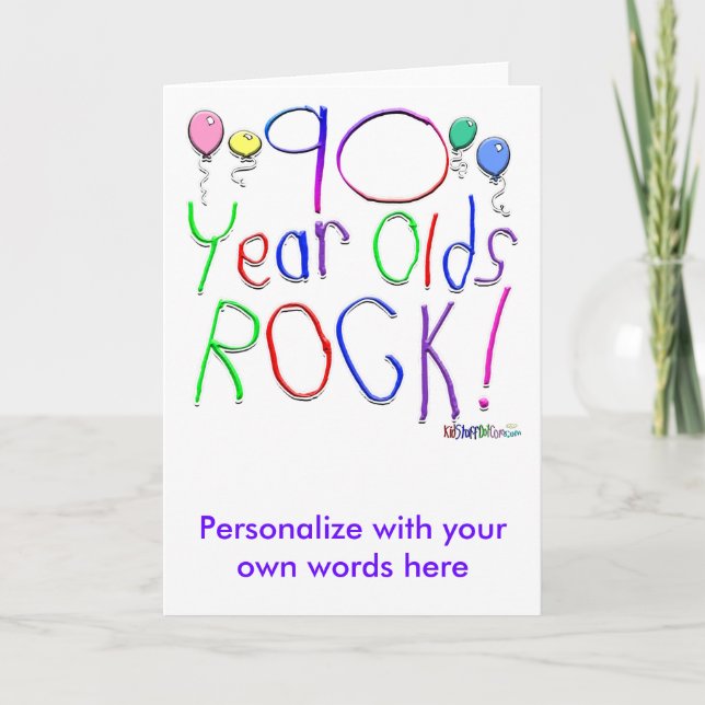 90 Year Olds Rock ! Card (Front)