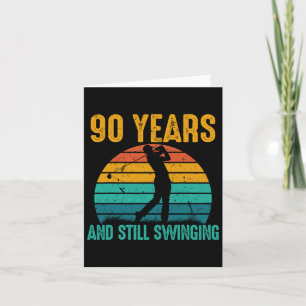 90 Years And Still Swinging Funny Golf 90th Birthd Card