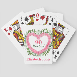 90 Years Loved 90th Personalised Playing Cards