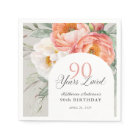 90 Years Loved Feminine Floral 90th Birthday