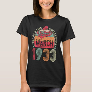 90 Years Old 90th Birthday Vintage Retro March 19 T-Shirt