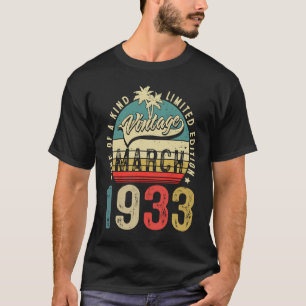90 Years Old 90th Birthday Vintage Retro March 19 T-Shirt