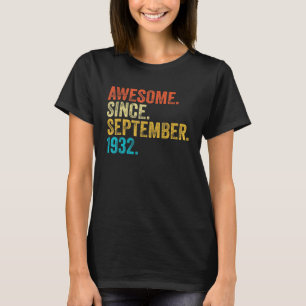 90 Years Old Awesome Since September 1932 90th Bi T-Shirt