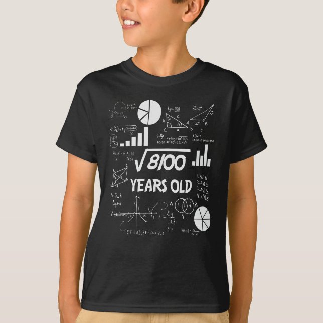 90 Years Old Bday Math Teacher 90th Birthday Gift T-Shirt (Front)