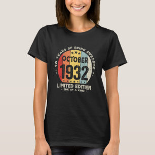 90 Years Old October 1932 90th Birthday T-Shirt