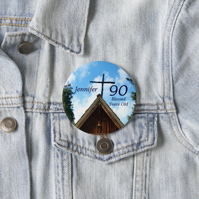 90 Years Old, Old Country Church Button Pin (In Situ)