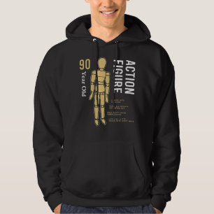 90 Years Old Vintage Action Figure 90th Birthday Hoodie