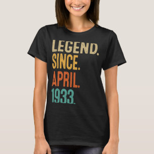 90 Years Old Vintage April 1933 90th Birthday 1 T-Shirt