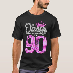 90 Yr Old  This Queen Is 90th Birthday Girl Pink C T-Shirt