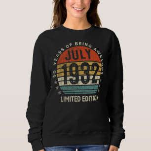 90 Yrs Old Vintage July 1932 90th Birthday Sweatshirt