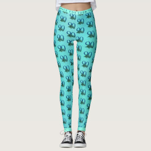 90nd Birthday or Anniversary Peacock Feathers Leggings