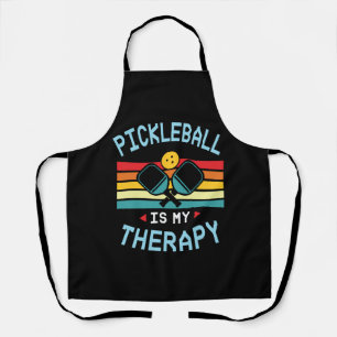 90Pickleball is My Therapy. Funny Pickleball Paddl Apron