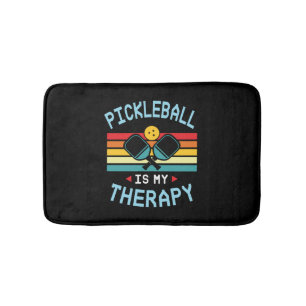 90Pickleball is My Therapy. Funny Pickleball Paddl Bath Mat