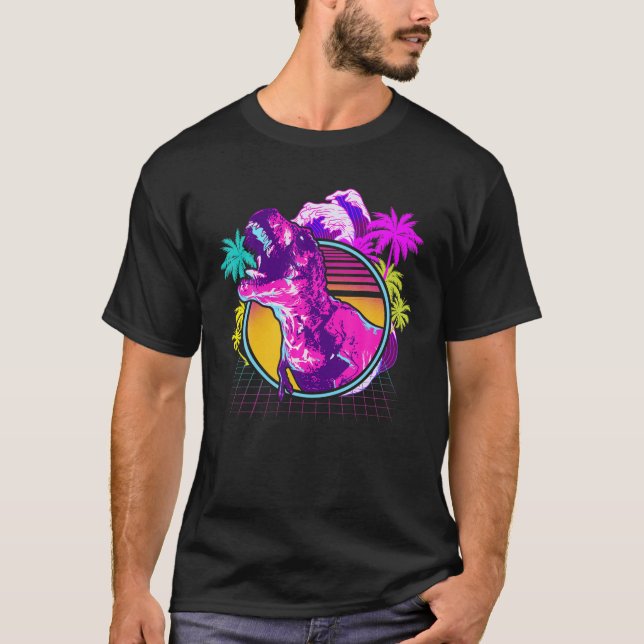 90S 80S Retro Dinosaur Vaporwave Aesthetic T-Shirt (Front)