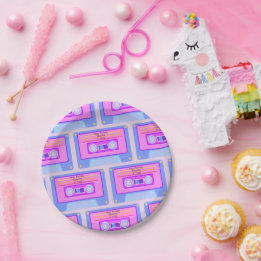 90s 80s Vaporwave Aesthetic 21st Birthday Paper Plate