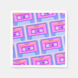 90s 80s Vaporwave Aesthetic Happy Birthday Napkin