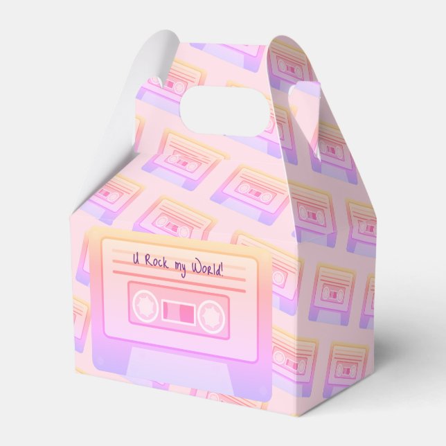 90s 80s Vaporwave Aesthetic Pink Valentines Day Favour Box (Front Side)
