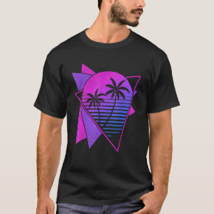 90s Aesthetic Retro 80s Art Tropical Sunset Palms T-Shirt