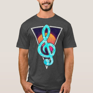 90s Art Music Lover Treble Clef Synthwave Vaporwav T-Shirt