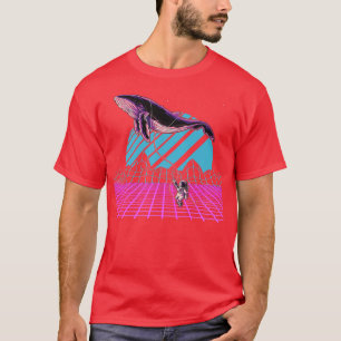 90s Art Synthwave Space Astronomy Whale Vaporwave T-Shirt