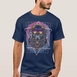 90s Art Synthwave Vaporwave Aesthetics Monkey Astr T-Shirt
