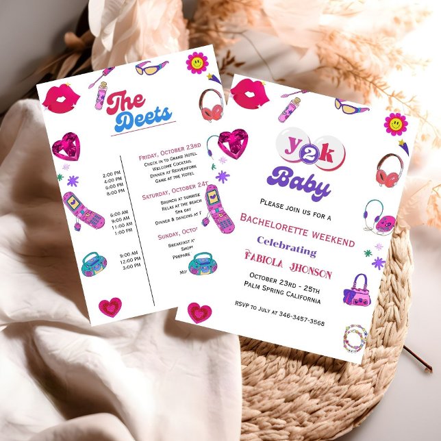 90's baby Bachelorette party & weekend itinerary  Invitation (Creator Uploaded)