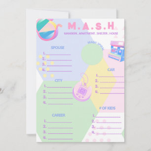 90's Bachelorette Party MASH Template