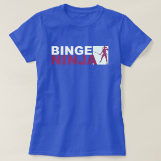 90s Binge Watching Female Ninja Purple & Aqua T-Shirt