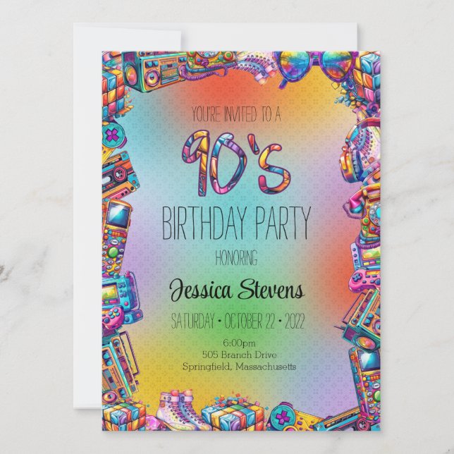 90's Birthday Invitation (Front)