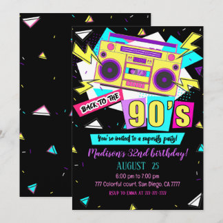 90s Birthday Invitation